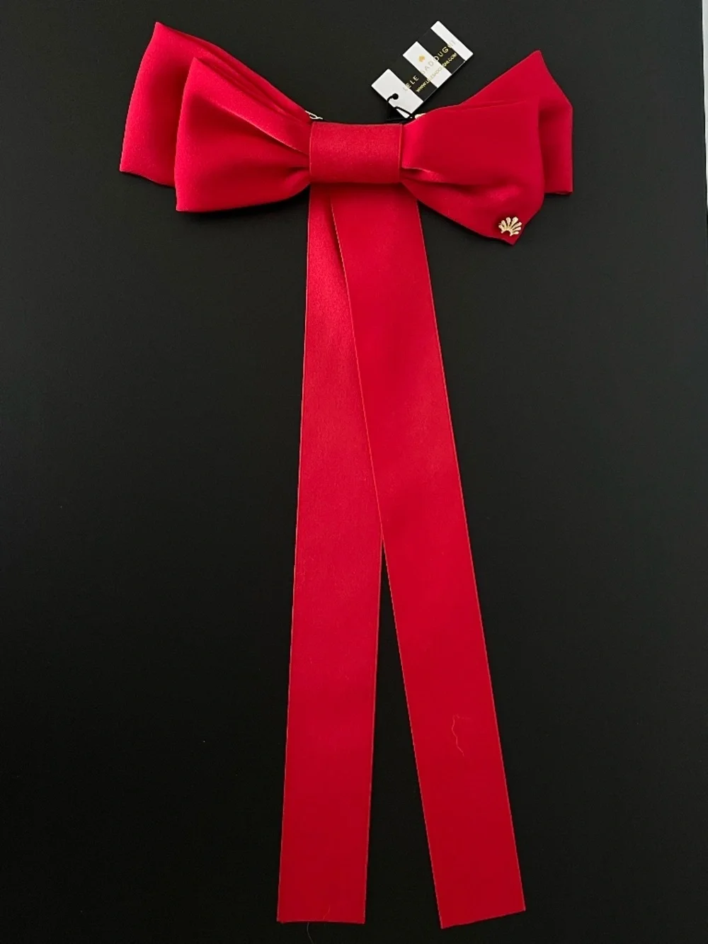 NWT LELE SADOUGHI | Elegant Crimson Jane Bow Barrette in Crimson Red | O/S